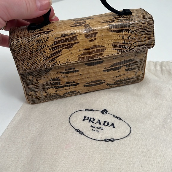 Prada Lizard Leather Mini Handbag 6.5” x 4” - Picture 3 of 11
